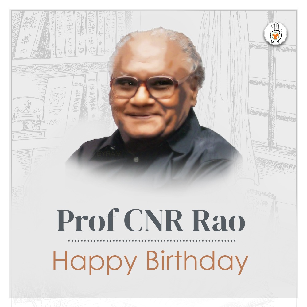 Wishing Eminent Scientist Bharat Ratna, Prof CNR Rao a very happy birthday. 