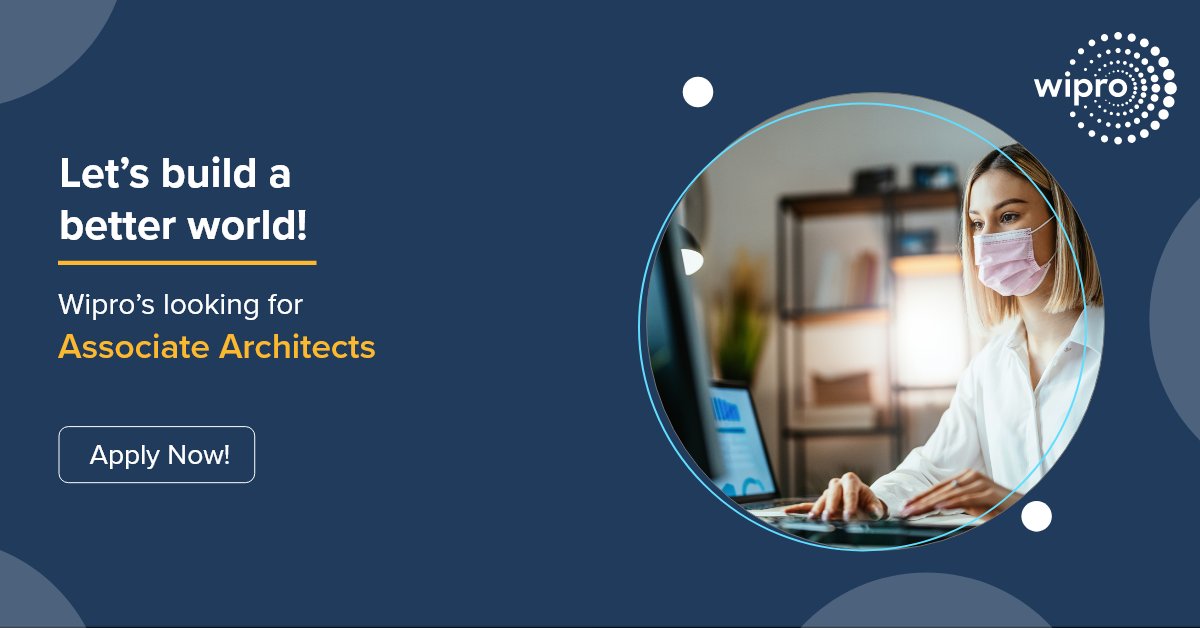 WiproCareers's tweet photo. .@Wipro invites Associate Architects skilled in Microsoft technology stack and Azure with 8–10 years of experience to #JoinOurTeam in multiple locations across India. https://t.co/8BNWZKj0KC

#WiproJobs #WiproCareers #Wipro https://t.co/KFhTkmtIfw