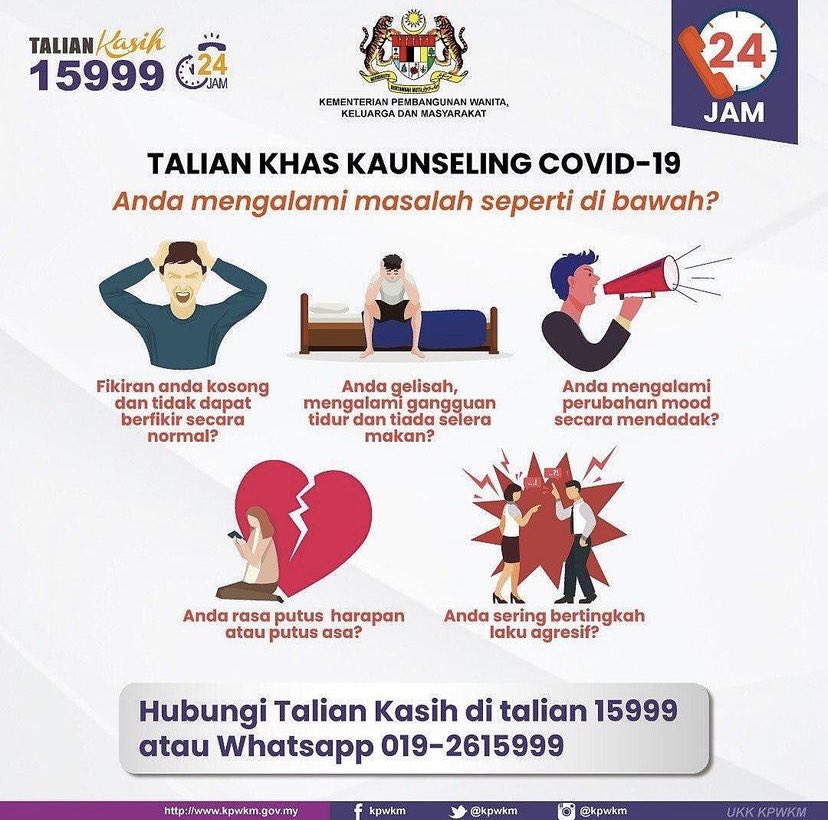 sharifahamani's tweet photo. If you need help. If you need someone to talk to try reaching out here. 

Compiled by @NazimOthman on instagram. Thank you Nazim for using your huge following to help Malaysians. Semoga dipermudahkan segalanya. #KitaJagaKita 🙏 https://t.co/fxkx3ZYmKj