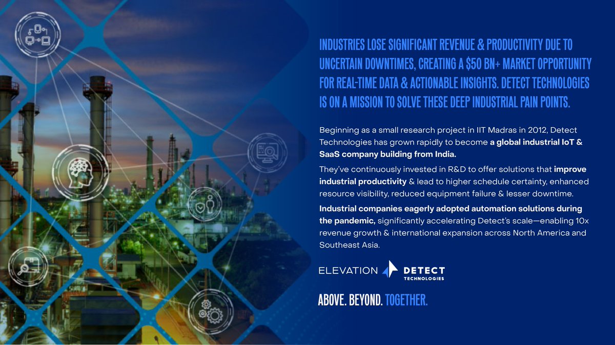 ElevCap's tweet image. On #SummitInsights—@DetectTechAI has emerged as an industry pioneer as the world gears itself for Industry 4.0. Read more about how their products boost industrial productivity with real-time intelligence & automation.
elevationcapital.com/summit/insight…