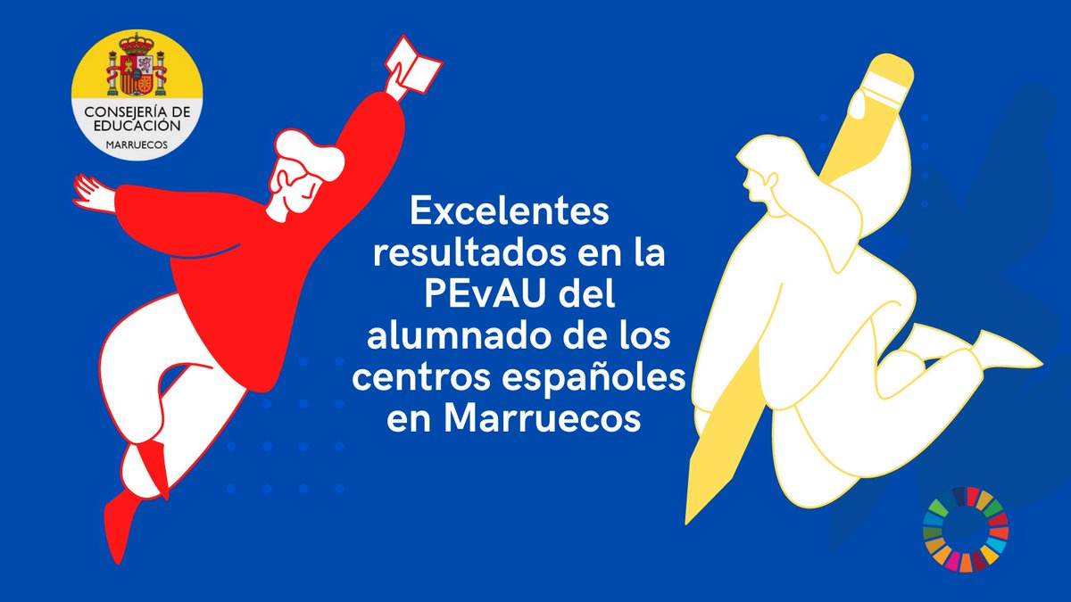 ConsejeriaEduc1's tweet photo. ✨👋Excelentes Resultados del alumnado🧑‍🎓👩‍🎓de #CentrosEspañolesMarruecos en las pruebas #PEvAU de @CanalUGR 
👍#EstudiarEnEspaña #StudyInSpain
👍En un año especialmente difícil habéis hecho un esfuerzo inmenso 😅
👋Enhorabuena a tod@s 😀
@EmbEspanaRabat @Emb_Marruecos https://t.co/gPm7CBN34y