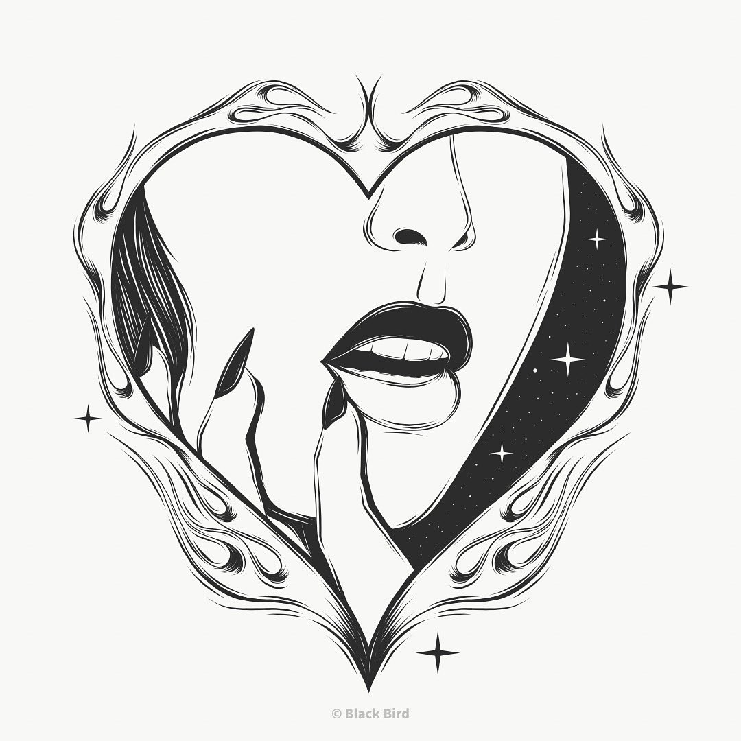 blackbirdillu's tweet photo. Nouvelle illustration !! Avec @niemesia en inspiration ✨🖤 https://t.co/DUBflHH7ma