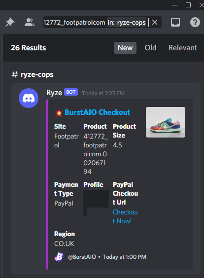 Ryze0001's tweet photo. @RetailCopsCG ping @BurstAIO x @ProxiesMasked https://t.co/8MmzkfOggN