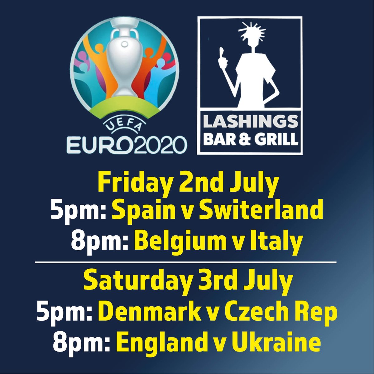 lashingskent's tweet photo. We STRONGLY advise pre-booking if you want to watch Saturday's England 🏴󠁧󠁢󠁥󠁮󠁧󠁿 v Ukraine 🇺🇦 quarter-final on the big screen at Lashings! Call us on 01622 762218.
We're open today, as usual, from 2pm to 6am. 😃 https://t.co/tVK6HL7gaC