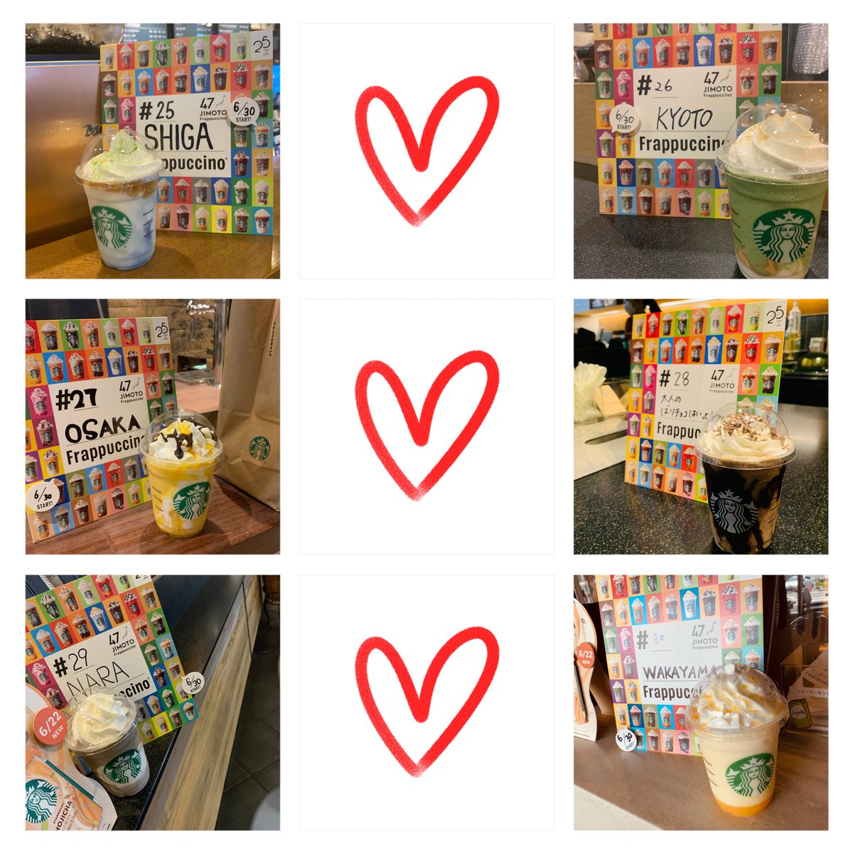 5tarza's tweet photo. Tried 6 different frappe from 6 different Perfectures in Kansai! #starbucks #スタバ47都道府県 https://t.co/7xbuj0bXPX