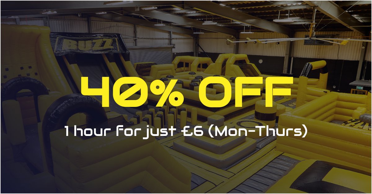 BuzzCardiff's tweet photo. Bounce around Wales' most diverse trampoline/inflatable arena for just 10p per minute when you visit Monday-Thursday!

Now that's what we call a flippin' awesome deal!

#Cardiff #SouthWales #Trampolinepark #Inflatable #Wales #Cymru #Offer #BUZZCardiff https://t.co/MBeQHcV4jf