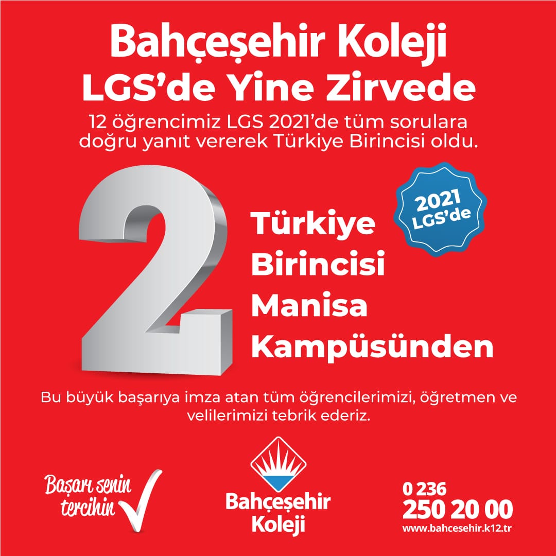 Türkiye birincilerimiz Ahsen Dedeler ve Bora Mercan'ın tercihi Manisa Fen ve Teknoloji Lisesi oldu. Değerli öğrencilerimizi tebrik eder başarılarının devamını dileriz.
#lgs2021 
#fentek 
#BahcesehirKoleji