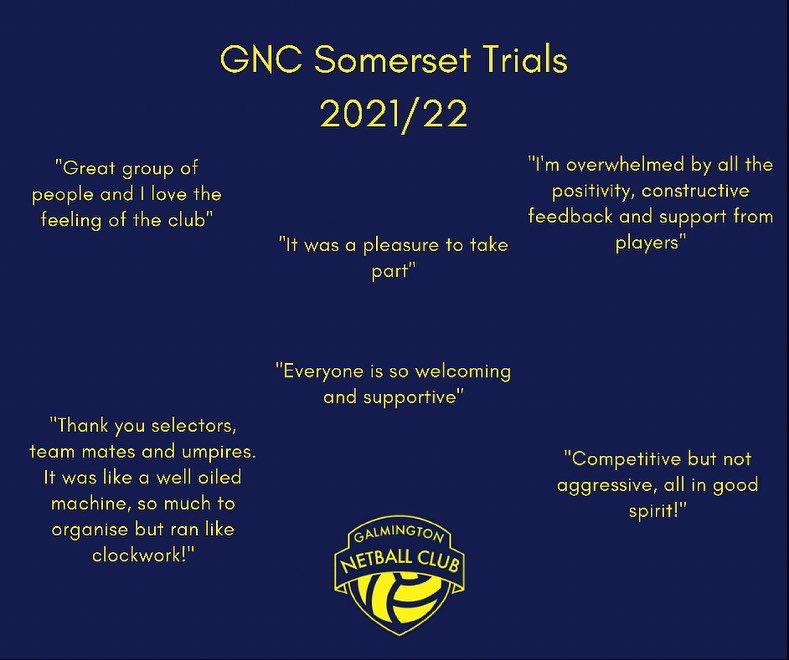 1 week on from the end of our Somerset trials and we’re still very much feeling the love. Such a joy to see so many club members back on court doing what they love! Thanks as ever, to our brilliant bunch of selectors and volunteers for making it such a success! 💙💛