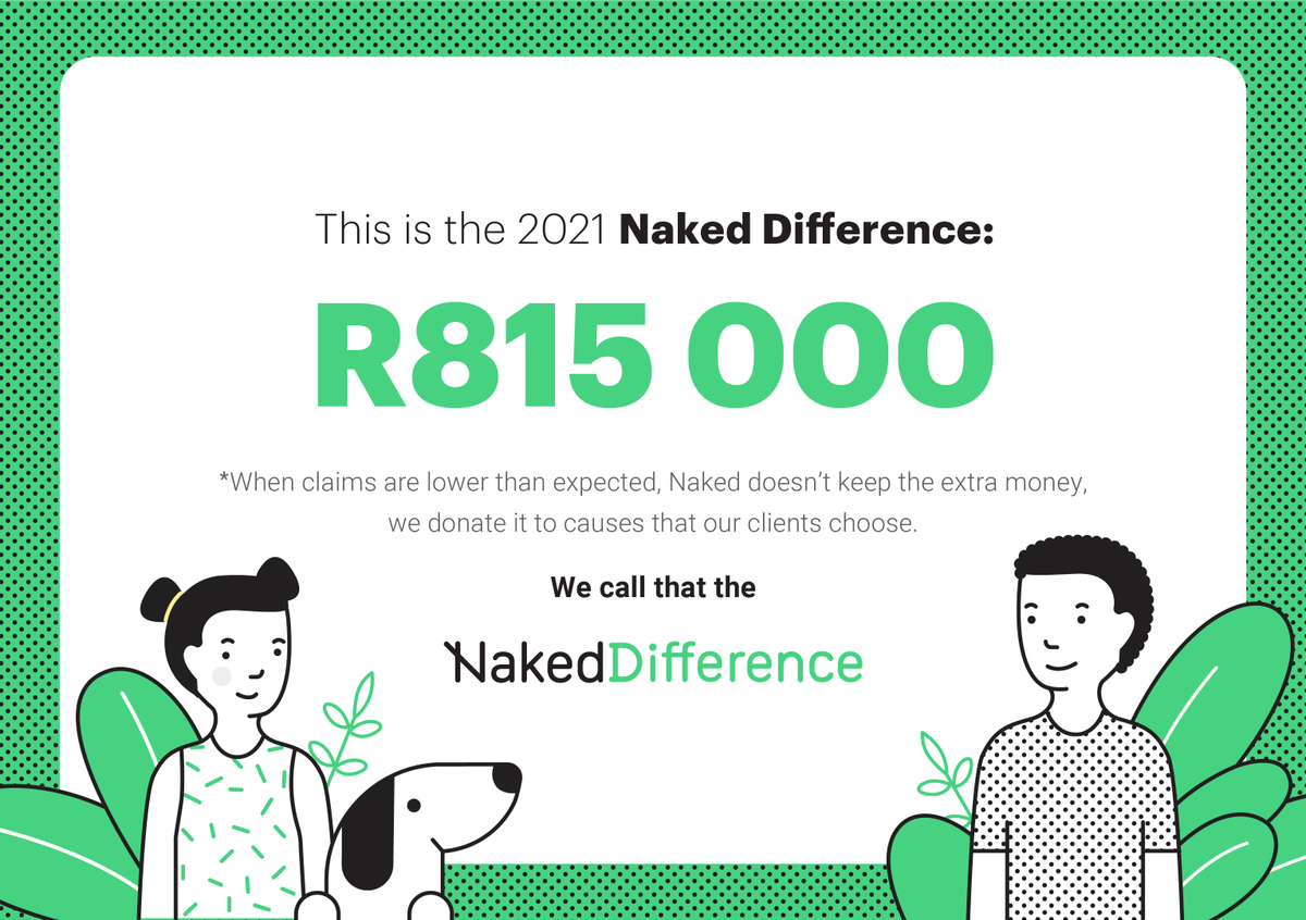 NakedCover_SA's tweet photo. It's that time of year again! This year we've declared R815,000 as part of the #NakedDifference. We're excited to see this amount grow every year and to be able to support more amazing causes in South Africa ๐ https://t.co/Eeso1GsGWR