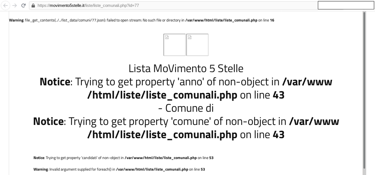Almeno nascondete queste pagine <a href="/Mov5Stelle/">MoVimento 5 Stelle</a>, sono brutte da vedere! 🧐