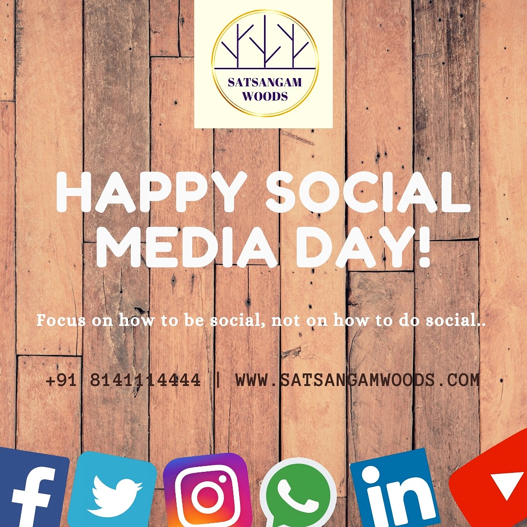 "Social media is not about the exploitation of technology but service to community." #satsangamwoods #socialmediaday2021 #timber #woodisgood  #wood #SocialMedia