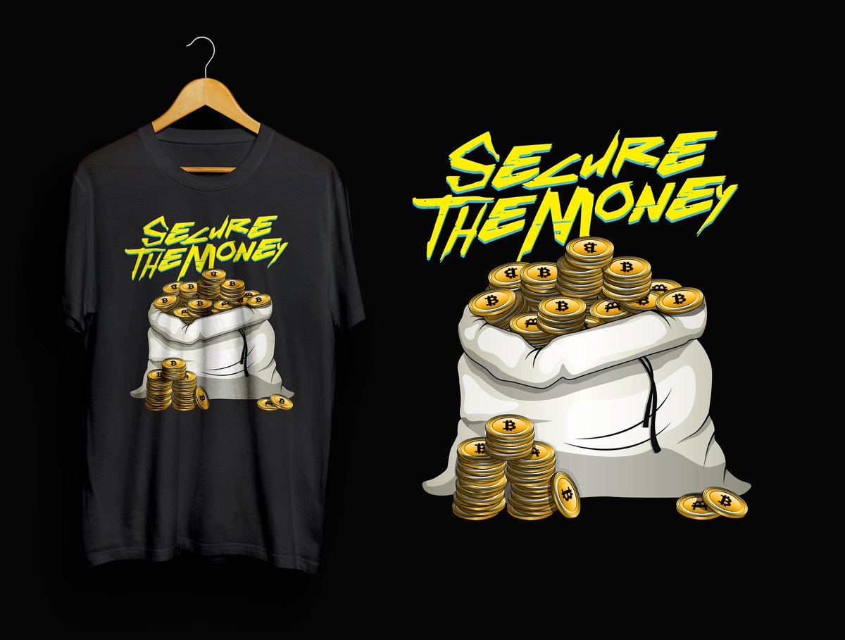 CryptoArmor's tweet photo. #Bitcoin #tshirt secure the money. Get one on amazon. https://t.co/ZSd4neUZax