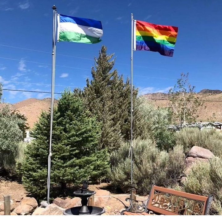 TheMicronat's tweet photo. The Republic of Molossia celebrates pride day! We also do! #prideday #molossia #micronations #micronation https://t.co/S7R6SvYzc1