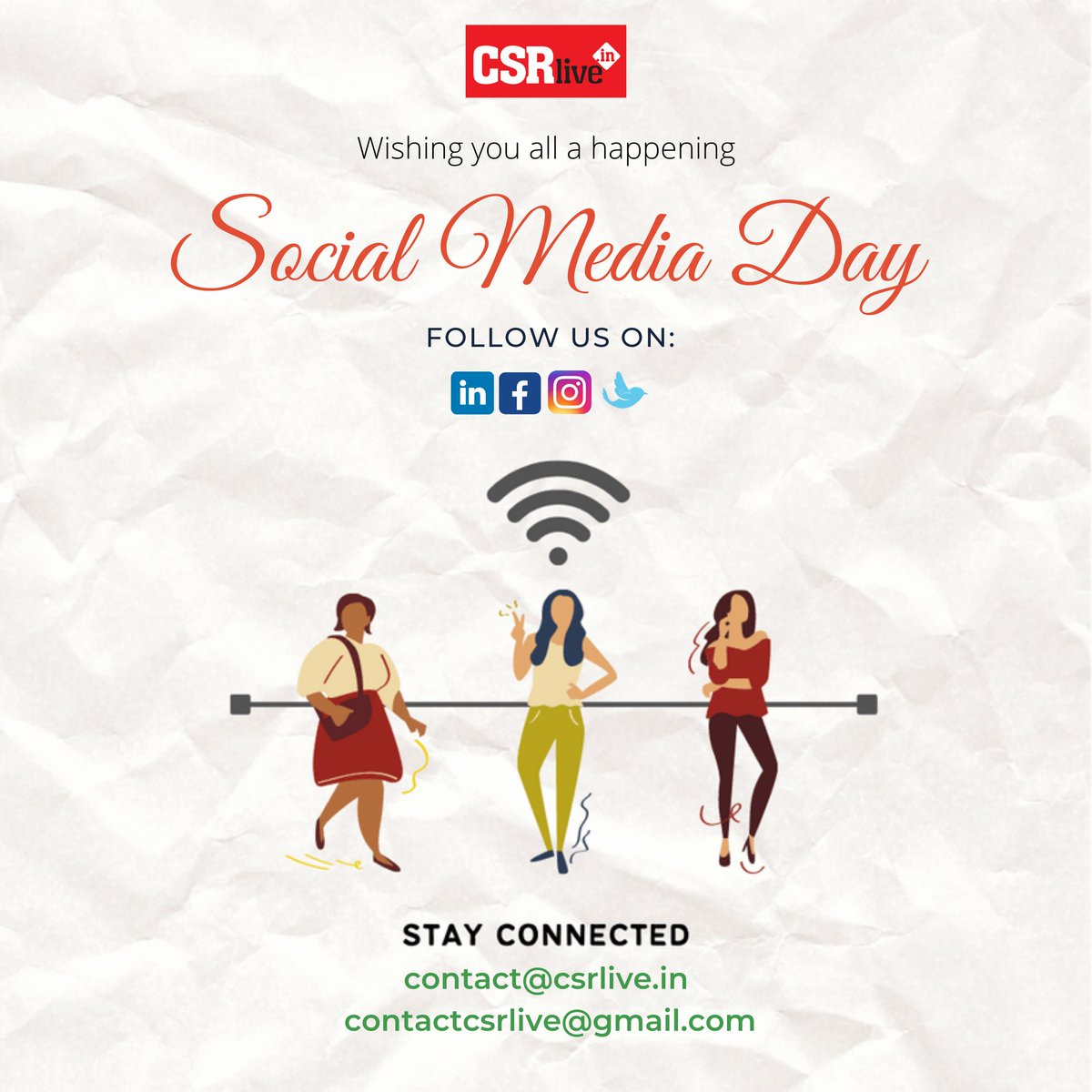 CSRlive_In's tweet photo. Today is Social Media Day. 
Together, let's celebrate it by reflecting on how it has impacted our lives.
#socialmediaday #socialmediamarketing #socialmedia #socialmediatips #socialmedialife #socialmediatools #csr #socialresponsibility #global  #csrlive #csr #csrportal #India https://t.co/Al1OIW3CXG