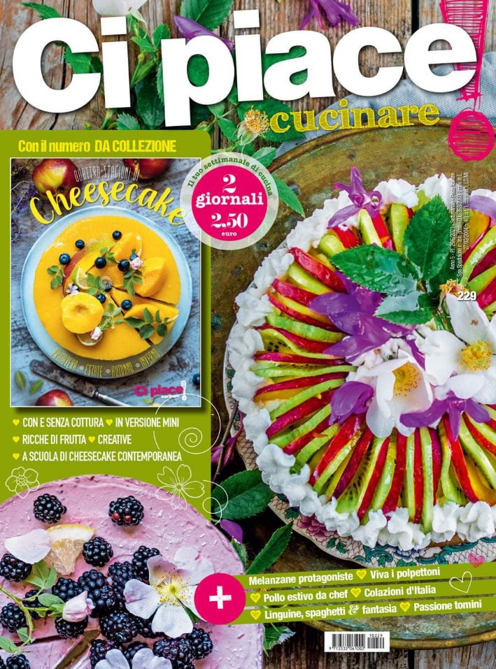 Che sorpresa! #Cipiacecucinare è in edicola con lo speciale 4 stagioni di #Cheesecake! Bellissime e buonissime proposte per tutti i gusti, con e senza cottura, ricche di frutta, creative e anche in versione mini. Da non perdere 😎🍰🍓🍒🍐🍇🥧🥭
