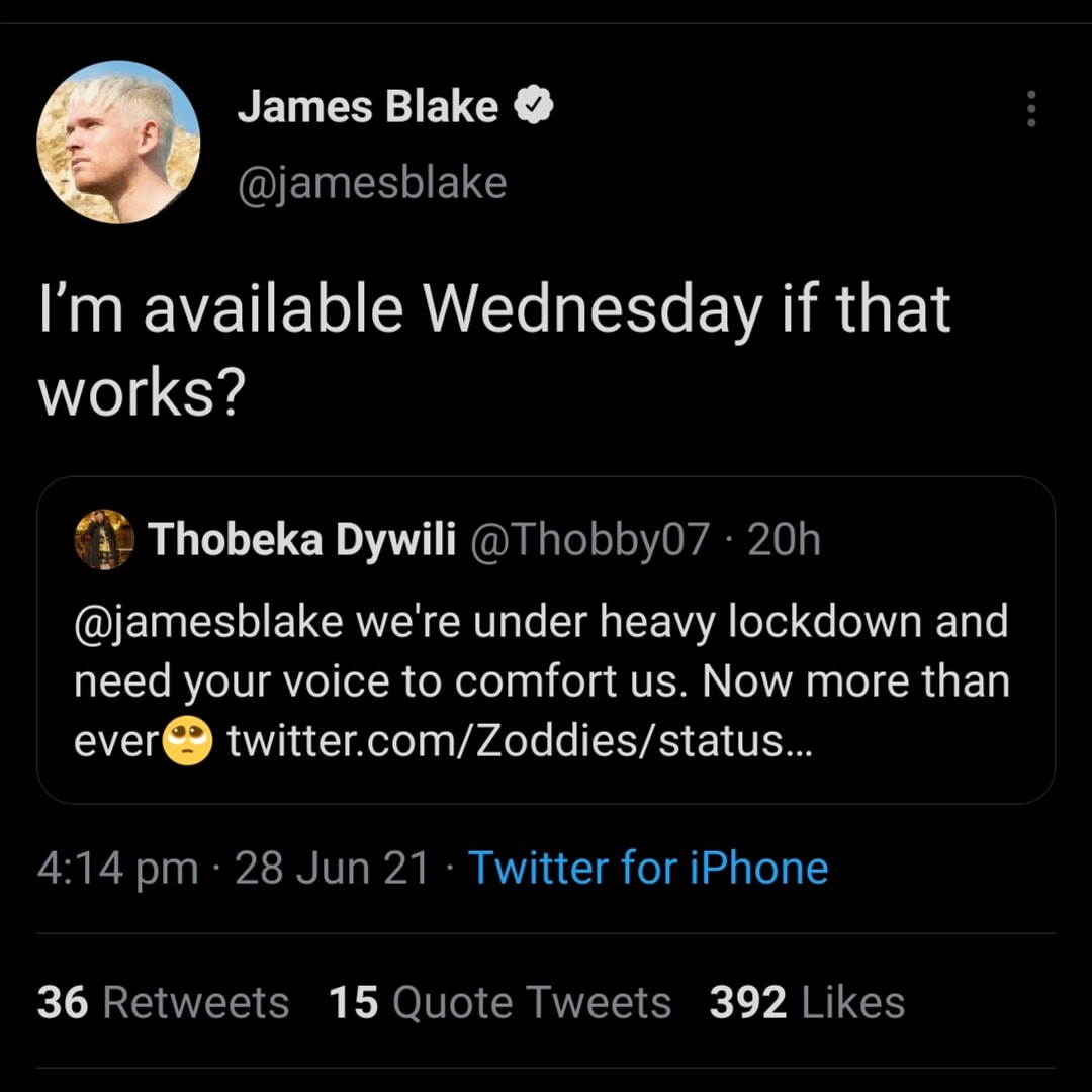 Thobby07's tweet image. How it started vs How it went.
Thank you so much, @jamesblake 🥺🥺❤️❤️❤️