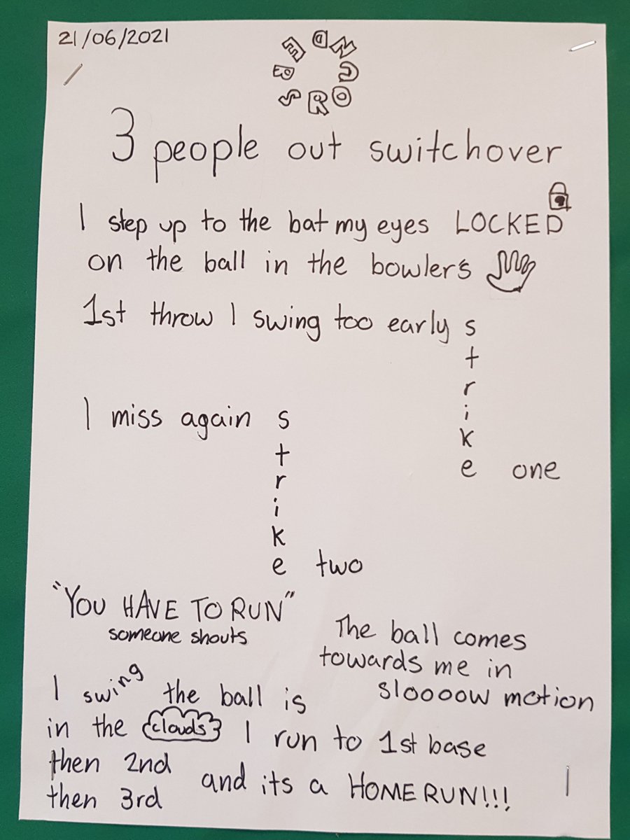 TraEnglish's tweet photo. S3 loved ending the year reading The Crossover by @kwamealexander. Look at the writing it inspired! Hope it brings @andy_murray some luck today. #Wimbledon https://t.co/WdSAvWE8m9