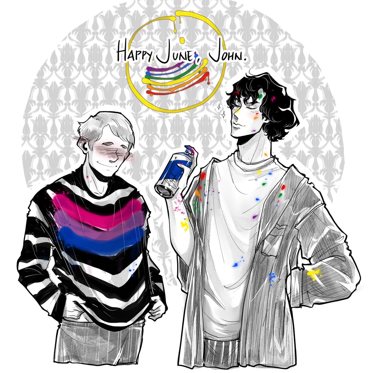 dAngeles_art's tweet photo. 🌈Sherlock doing some decorating around 221B🌈#Pride2021 #PrideMonth2021 #Johnlock #sherlock #john #fanart #doodle @bluecurtaintalk @AtheneNoctua08 https://t.co/wtsPKZX92c