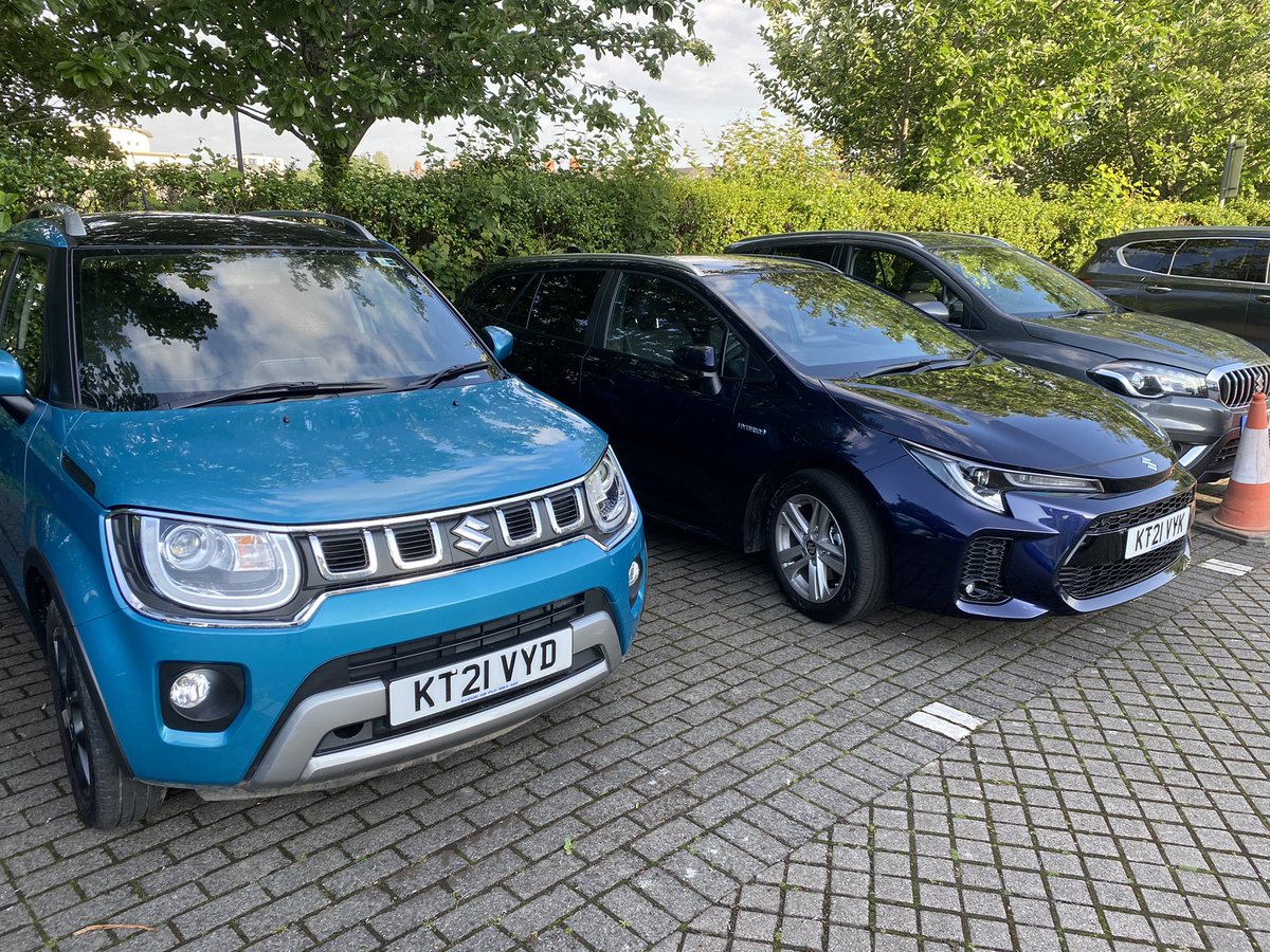 Today in Cardiff for a Suzuki Driving Event ... the cars are lined up... and.. ready to go....