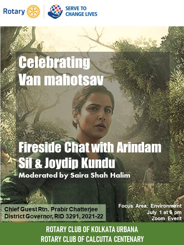 Look forward to the Fireside chat with @silarindam and #JoydipKundu tom at 5 pm on the occasion of #VanMahotsav.

Limited seats. Register in advance to get mail confirmation 

zoom.us/meeting/regist…

Meeting ID : 929 3270 9449
Meeting Password: 2021