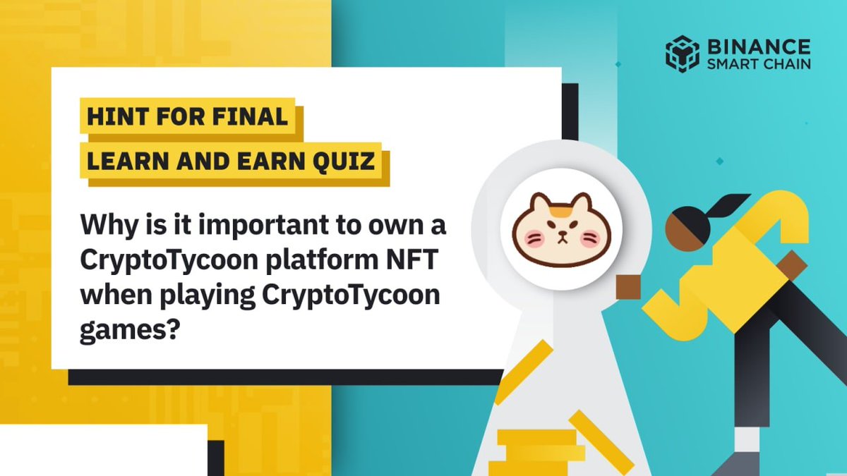 CryptoTycoon_GP's tweet image. 🧐Learn &amp;amp; Earn with @BinanceChain 

🧐How to get your 😻Kitty NFT?

🤎Don&apos;t know the answer⁉️

👉Get your hint here: docs.cryptotycoon.co/whitepapers/mo…

Quote tweet with the right answer and add hashtag #BSCLearnAndEarn 

bit.ly/3hgsFi7