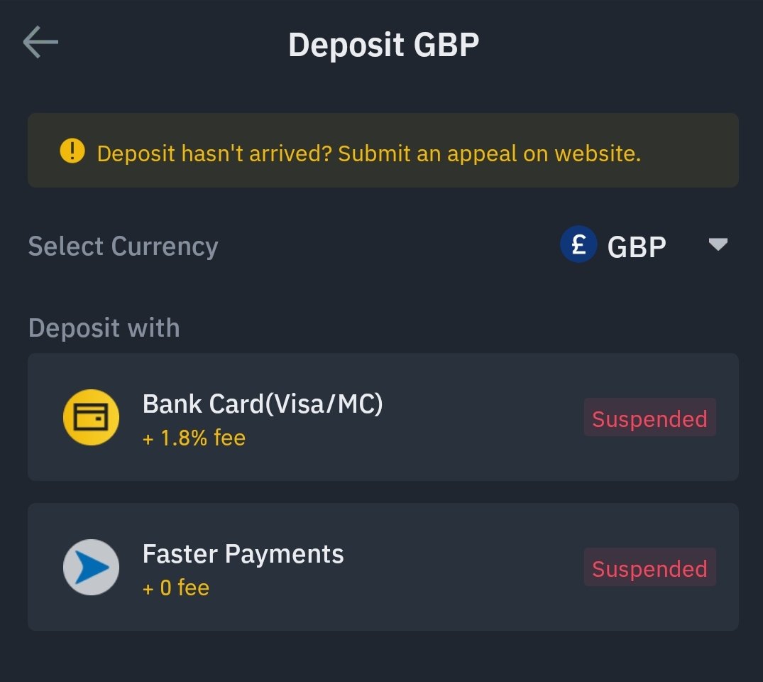 Coins_Kid's tweet photo. #binance this is happening in the UK and the same for withdrawals. 
No tweet no update as to what's going on. This is really really poor business from such a fantastic platform. A simple update to let your UK userbase know what the story is. RT https://t.co/QoStNtDWZW