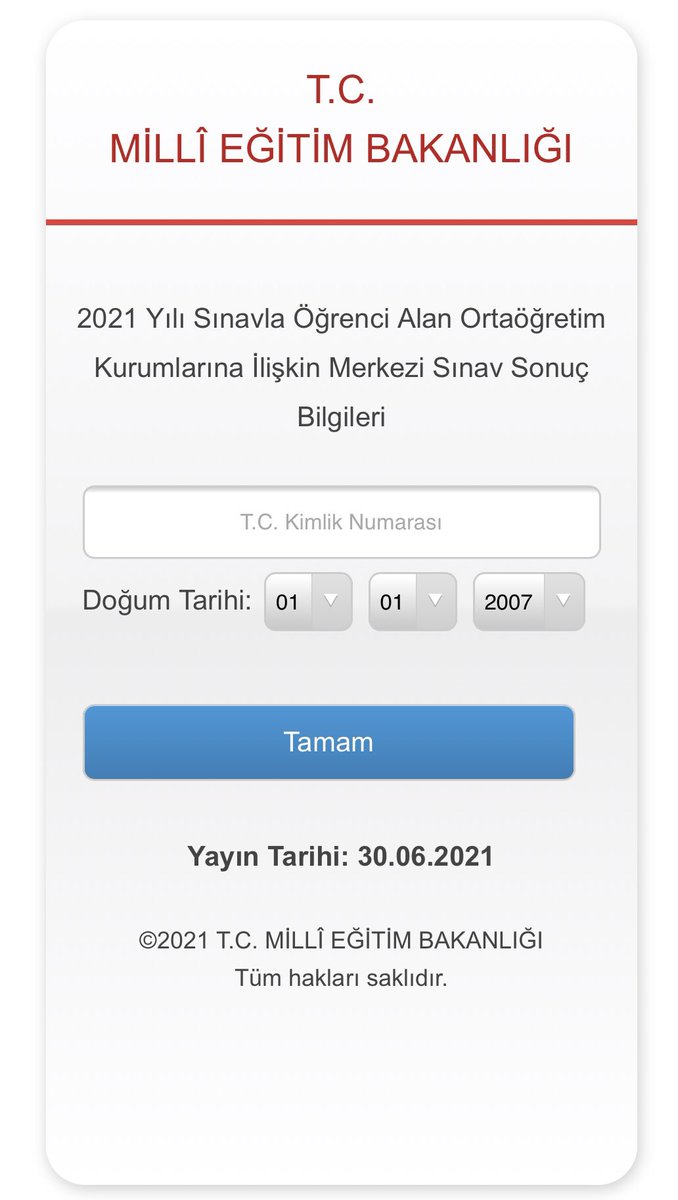 2021 LGS Sınav Sonuçlarınıza Buradan Ulaşabilirsiniz 👇🏻

sonuc.meb.gov.tr