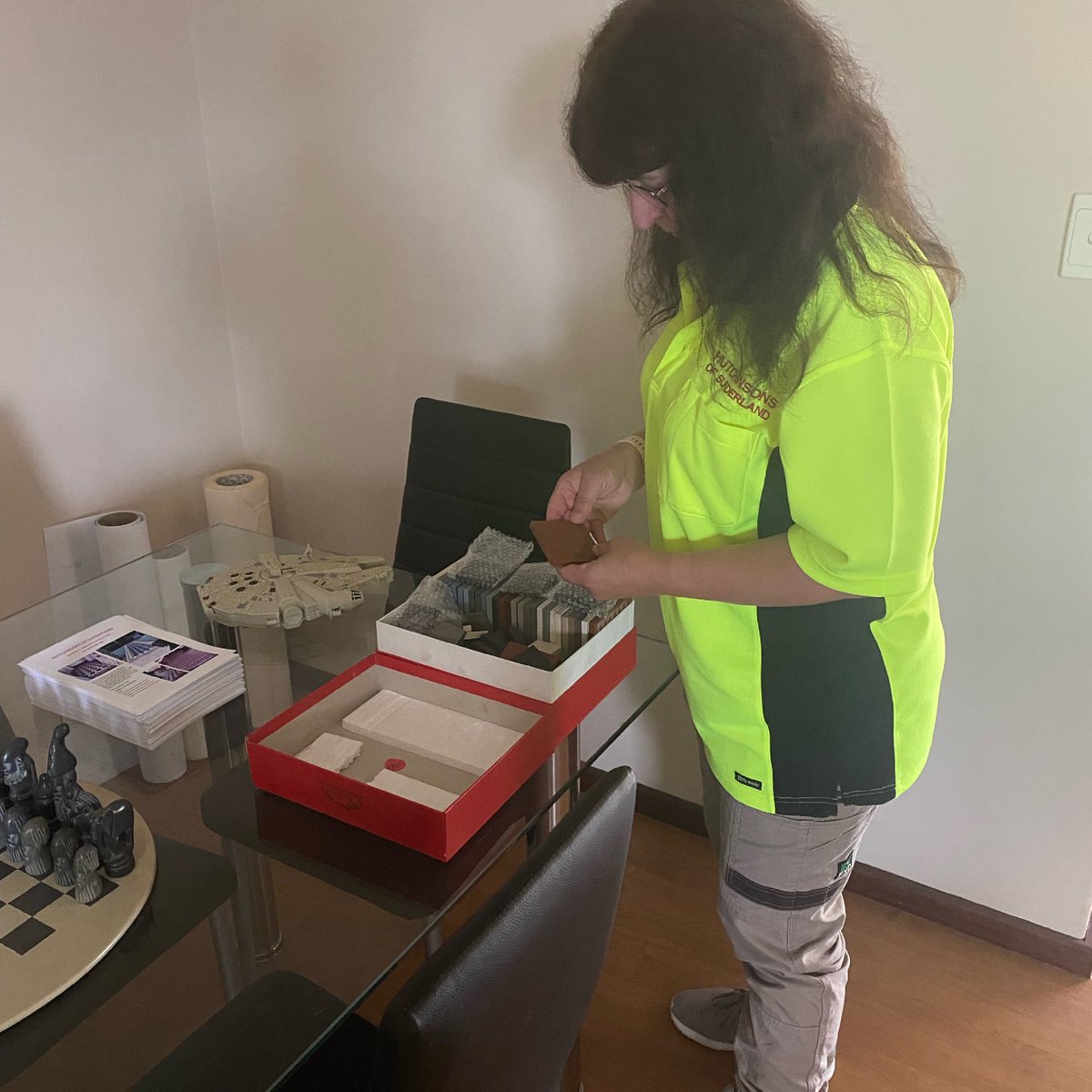 My wife (the apprentice) choosing tiles for our fist inlaid tiles here in Perth Western Australia #Australia #Perth #WesternAustralia #Federationtiles