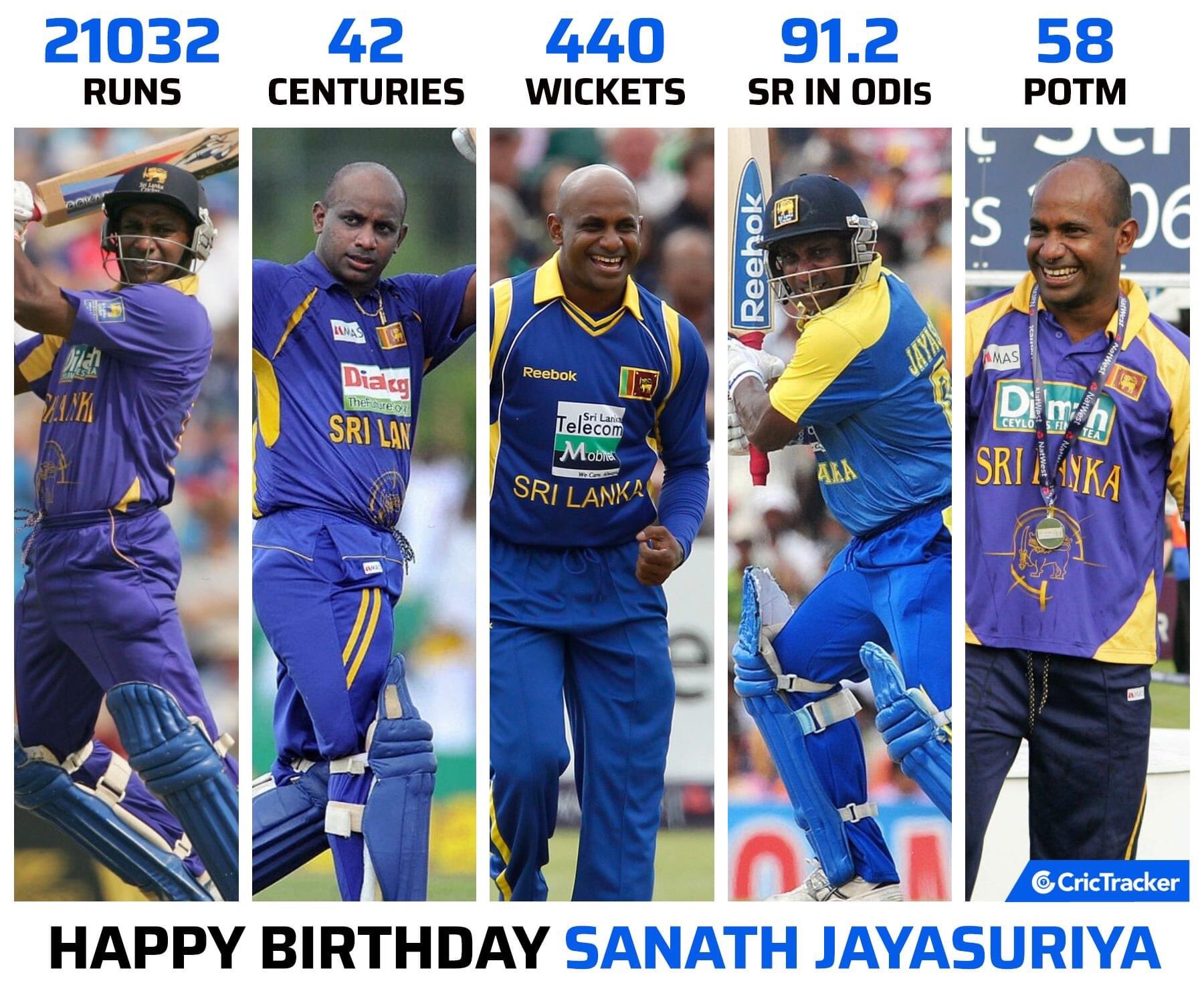 One of the most aggressive openers Sanath jayasuriya turns one year older, wishing him a very happy birthday. 