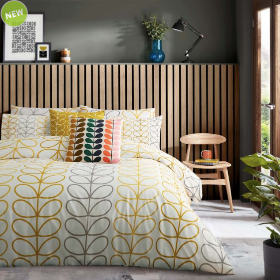 TheBedExpert's tweet photo. NEW IN. Bright and contemporary, Orla Kiely's signature Linear Stem design decorates a luxurious 200 thread count cotton bedding, in warm ochre shades and grey. https://t.co/FZF9X2Wjsf https://t.co/ljBdKdfMHp