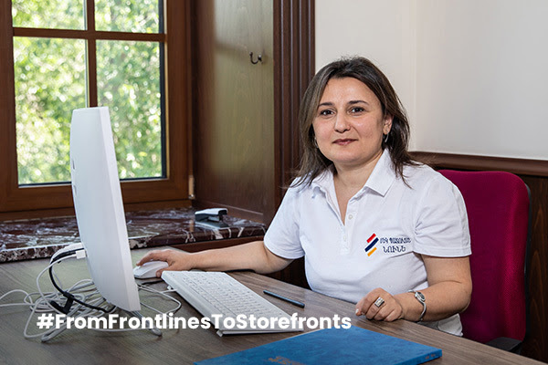 Meet Nune - she coordinates all educational and social integration efforts for wounded soldiers at the NGO implementing the #FromFrontlinesToStorefronts grant program. 
Nune has already said Ayo! to investing in veterans. Will you say Ayo!, too?
weareayo.org