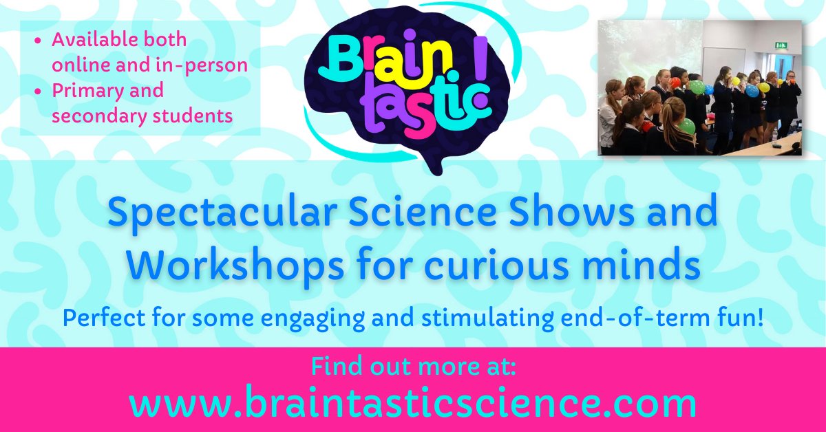 BraintasticSci's tweet image. Hello #FFBWednesday #FFBScience
We deliver engaging, stimulating &amp;amp; fun science shows &amp;amp; workshops to schools + events.
✅ Perfect for end-of-year fun
✅ Both in-person &amp;amp; online available
✅ Spectacular science for curious minds
✅ We share brain facts, science stories &amp;amp; resources