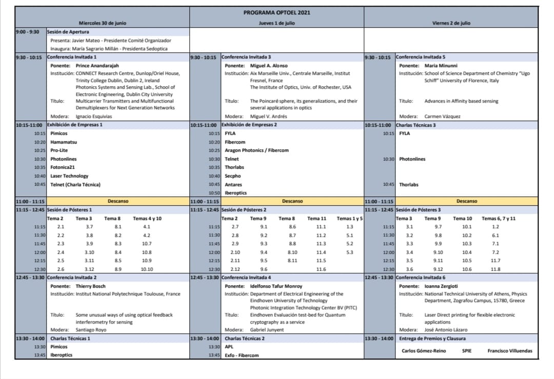 ¡Ha llegado el día! Damos comienzo al #optoel2021

👉Consulta la programación: