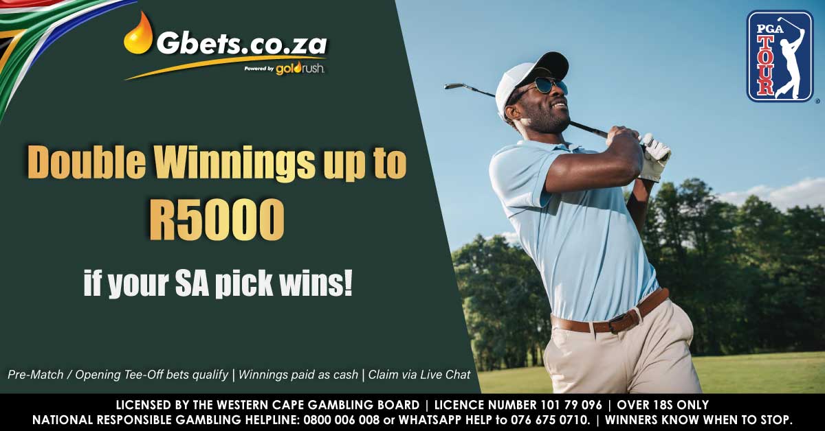 GbetsZA's tweet photo. Get Your Tee On Alert!
Back our South African stars to the max as we DOUBLE WINNINGS up to R5000 CASH when your SA Pre-Match pick for ANY Golf Tournament goes on to win the tournament!
Pre-Match Bets Qualify | Cash Paid on Winnings | Claim via Live Chat https://t.co/udYpNsqVYL
