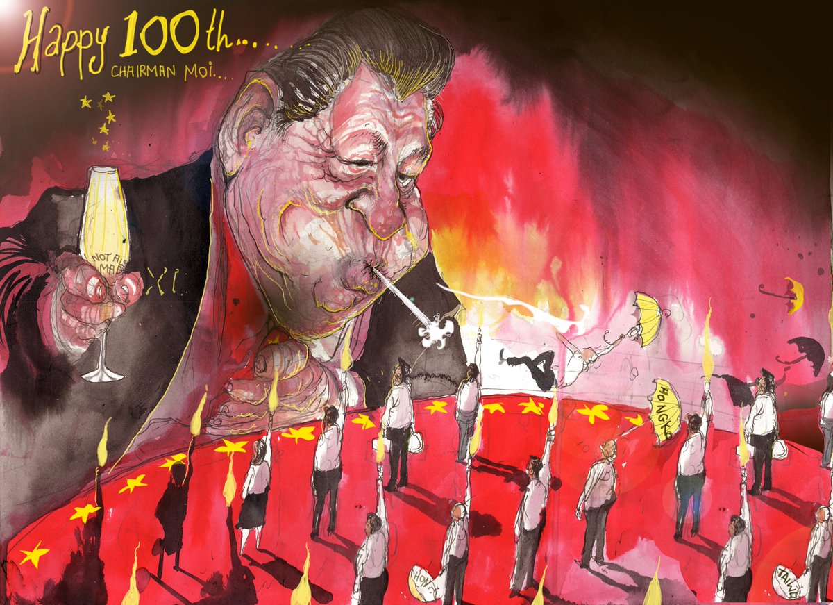 Mr Xi is having one hell of a time blowing out all the candles on his birthday cake.