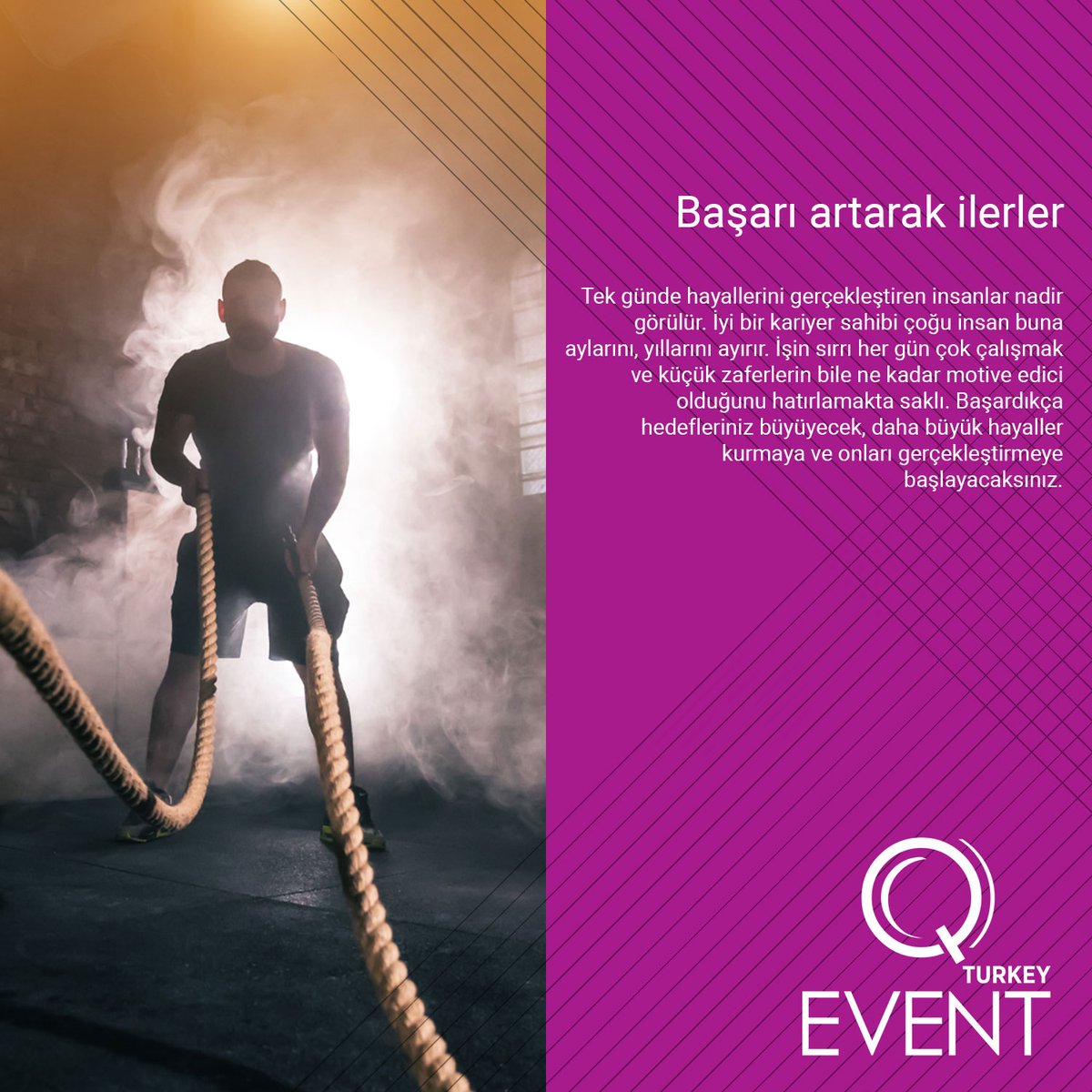 qeventturkey's tweet photo. Başarı artarak ilerler.

Tek günde hayallerini gerçekleştiren insanlar nadir görülür. İyi bir kariyer sahibi çoğu insan buna aylarını, yıllarını ayırır. İşin sırrı her gün çok çalışmak ve küçük zaferlerin bile ne kadar motive edici olduğunu hatırlamakta saklı. https://t.co/IJfuMx2y1C