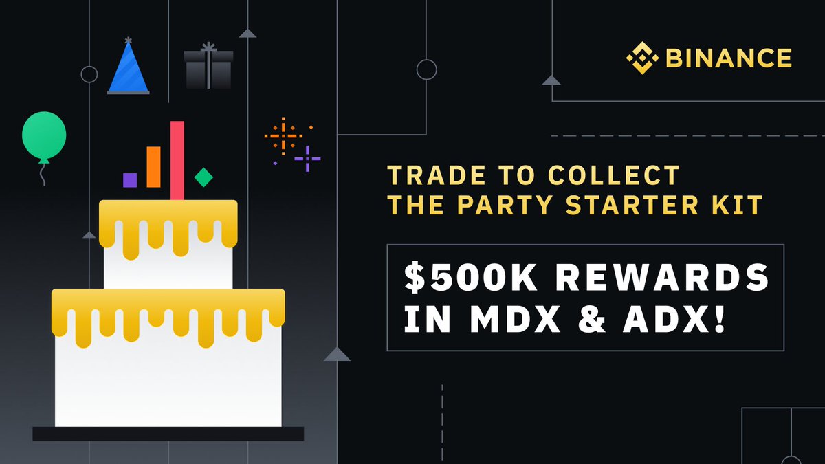binance's tweet photo. Trade to Collect the Party Starter Kit &amp; Share $500,000 in $MDX @Mdexswap and $ADX @heyaura!

➡️ https://t.co/BuNOjHxrWf https://t.co/309wYgXMRj