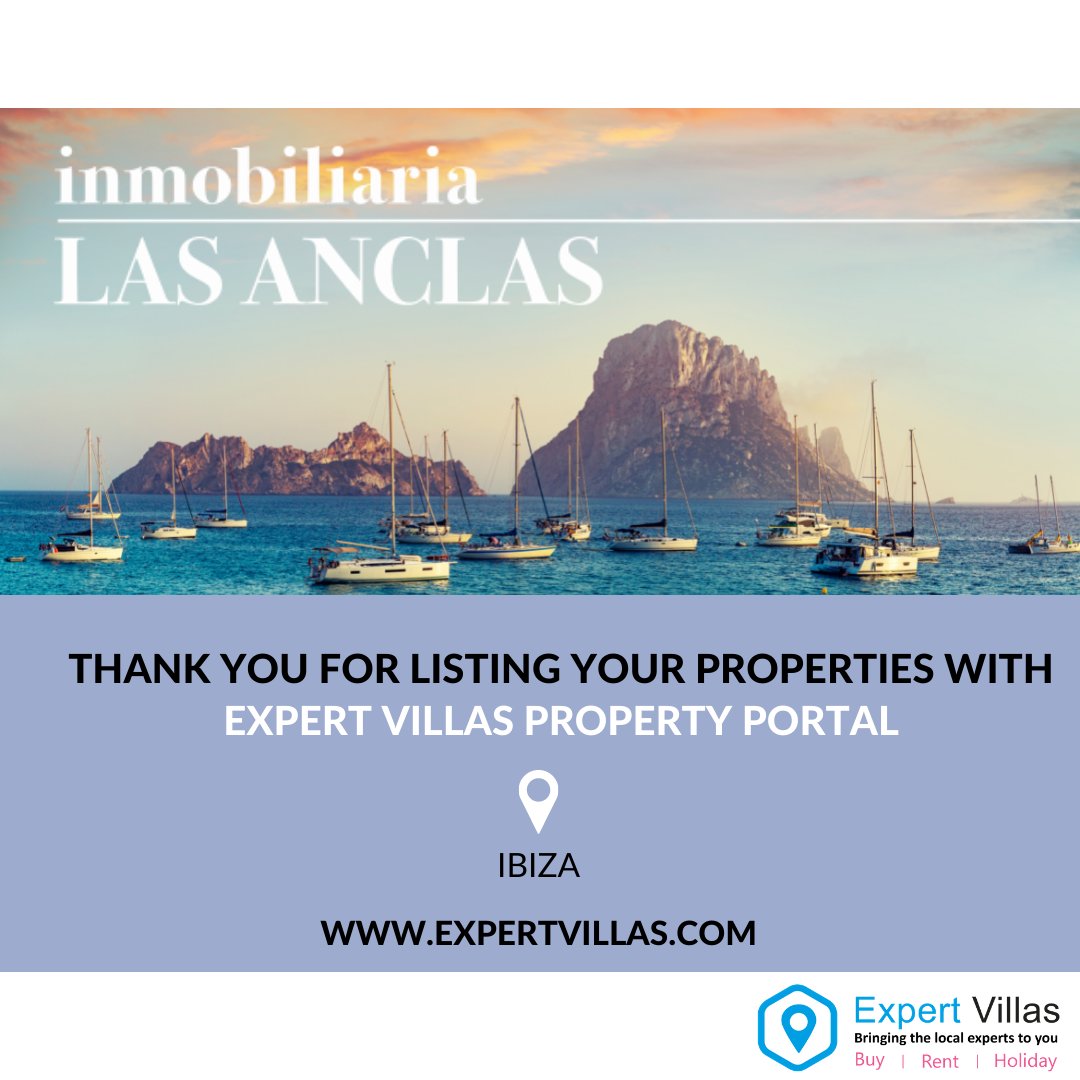 We are pleased to welcome Inmobiliaria Las Anclas to Expert Villas: l8r.it/iFhw

#inmobiliaria #realestate #property #homes #ibizanhome #ibiza #loveibiza #realestateibiza #homes #ibizalife #amazinghouse #amazinglocation #discoveribiza #homesearch #homedesign