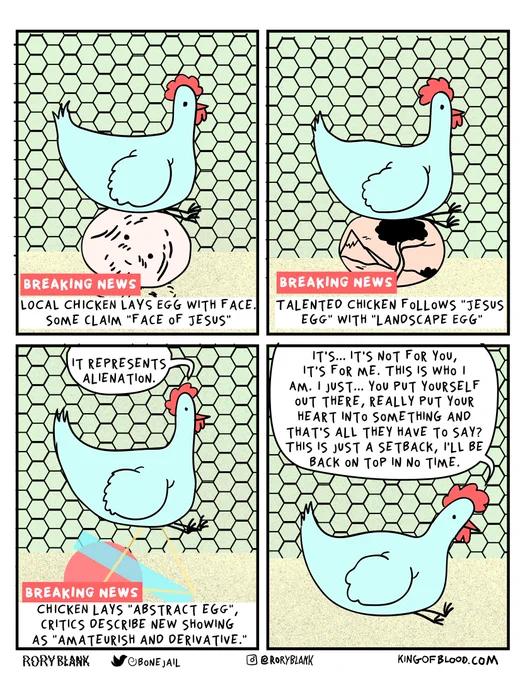 breaking news: chicken lays egg 