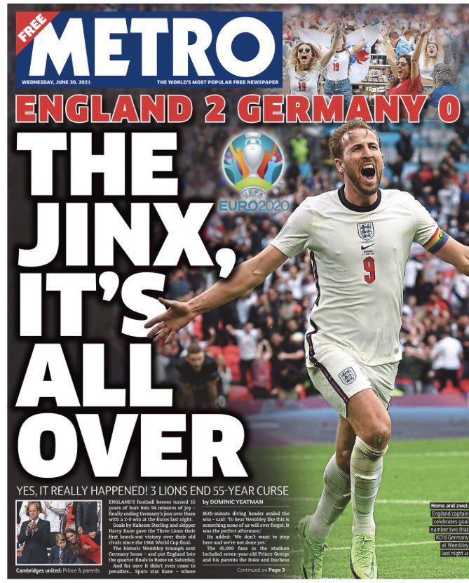 SholaMos1's tweet photo. RAHEEM STERLING - SAY HIS NAME. 

It says everything that his face isn’t splashed across British papers this morning except for one.  The majority chose to put ONE face - a White one. Why is that?  This is how history is rewritten before our eyes

#EnglandvGermany #ENGvsGER #ENG https://t.co/AinOmDGQds