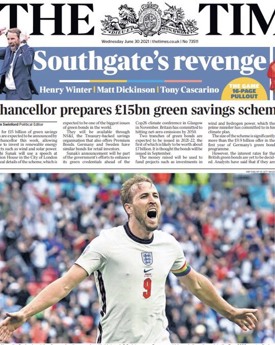 SholaMos1's tweet photo. RAHEEM STERLING - SAY HIS NAME. 

It says everything that his face isn’t splashed across British papers this morning except for one.  The majority chose to put ONE face - a White one. Why is that?  This is how history is rewritten before our eyes

#EnglandvGermany #ENGvsGER #ENG https://t.co/AinOmDGQds