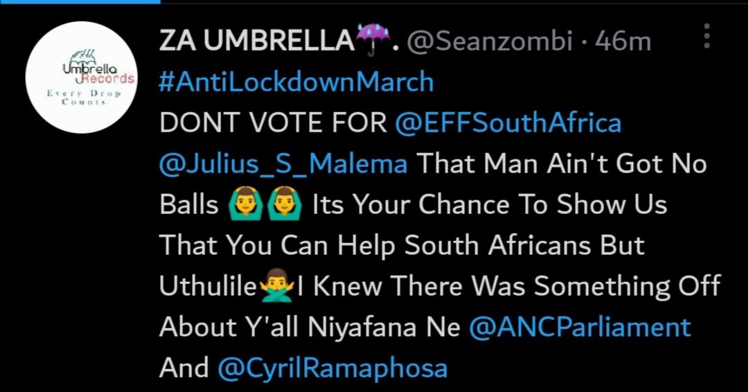 siyanda_nje's tweet photo. #AntiLockdownMarch folk are now calling for the EFF to intervene. Yet when the EFF intervenes you say they want to hijack your things &amp; attack them. Wow. What do you guys want?😂😂

#JacobZuma #RamaphosaMustFall https://t.co/MLB200Co0P