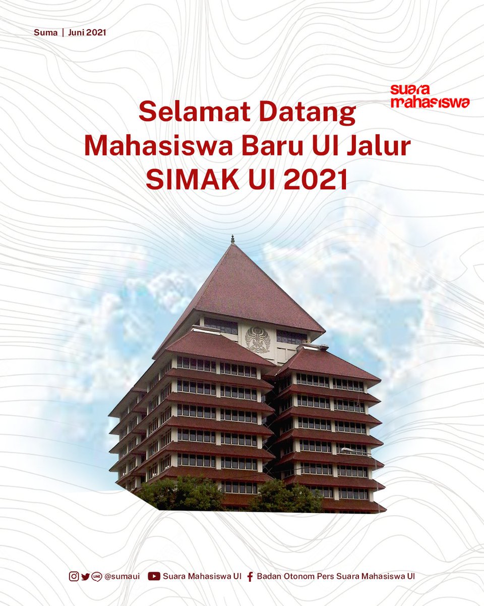 SumaUI's tweet image. [SELAMAT DATANG MAHASISWA BARU]

Selamat datang Mahasiswa baru Universitas Indonesia jalur SIMAK UI 2021

Pers Suara Mahasiswa UI 2021
Independen, Lugas, dan Berkualitas!

#simakui #SIMAKUI2021 #BEMUI #universitasindonesia #ui