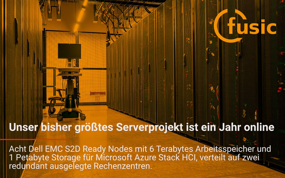 fusic_de's tweet photo. Seit einem Jahr ist unser bisher größtes Serverprojekt online. Zusammen mit Dell haben wir für die Wölfel-Gruppe in Höchberg ein verteiltes und hochverfügbares System gebaut.

 #Ausfallsicherheit #Datenzuwachs #DellEMCS2DReadyNotes #Skalierbarkeit

https://t.co/q6EH7r2hem https://t.co/HxUePYCvsw