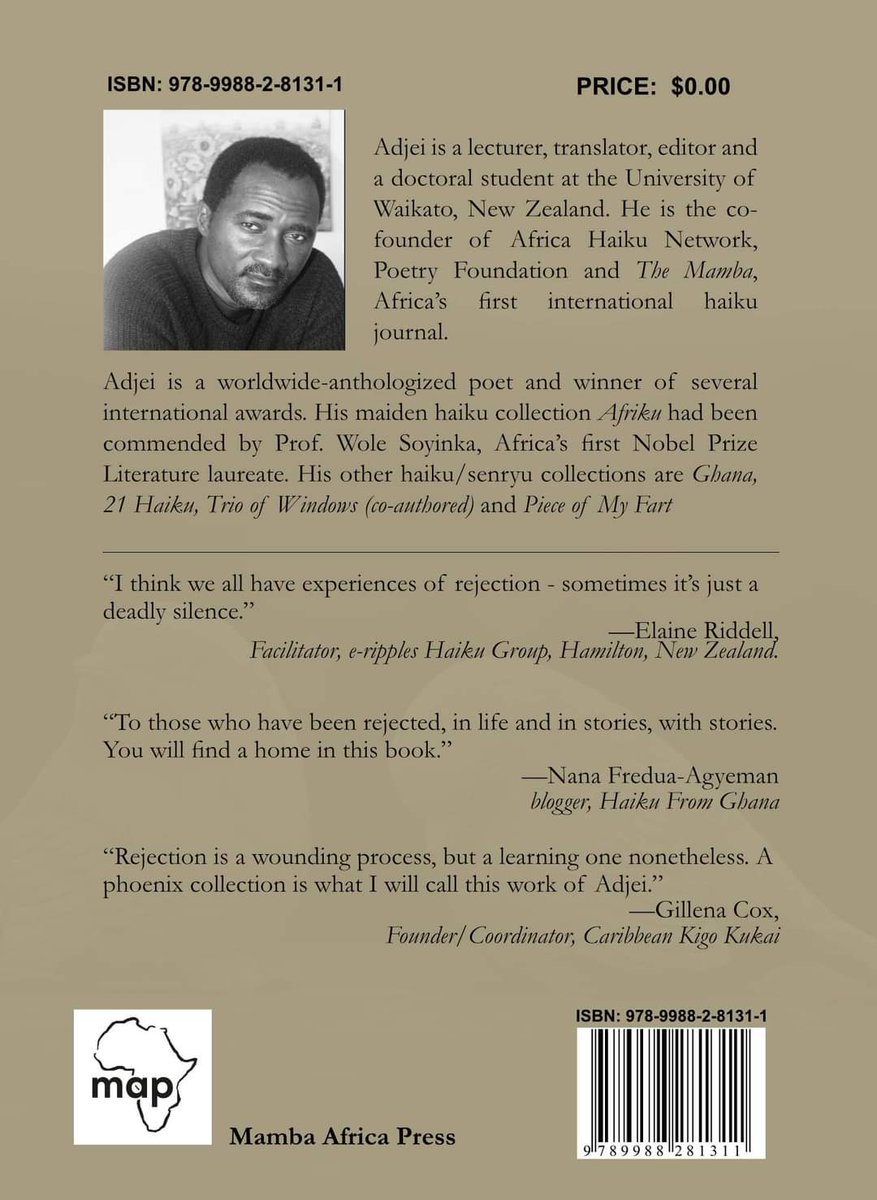 Christina Chin #1New Release Bestseller📚俳句 (@christina_haiku) on Twitter photo A FREE senryu chapbook available for download!
"Finding The Other Door" by Adjei Agyei-Baah <a href="/AdjeiAgyeiBaah/">Adjei Agyei-Baah</a> co-founder of The Mamba <a href="/AfricaHaikuNet/">Africa Haiku Network</a>
Please find the book in the link below and share with friends.
Enjoy!
africahaikunetwork.files.wordpress.com/2021/06/findin… A FREE senryu chapbook available for download!
"Finding The Other Door" by Adjei Agyei-Baah <a href="/AdjeiAgyeiBaah/">Adjei Agyei-Baah</a> co-founder of The Mamba <a href="/AfricaHaikuNet/">Africa Haiku Network</a>
Please find the book in the link below and share with friends.
Enjoy!
africahaikunetwork.files.wordpress.com/2021/06/findin…