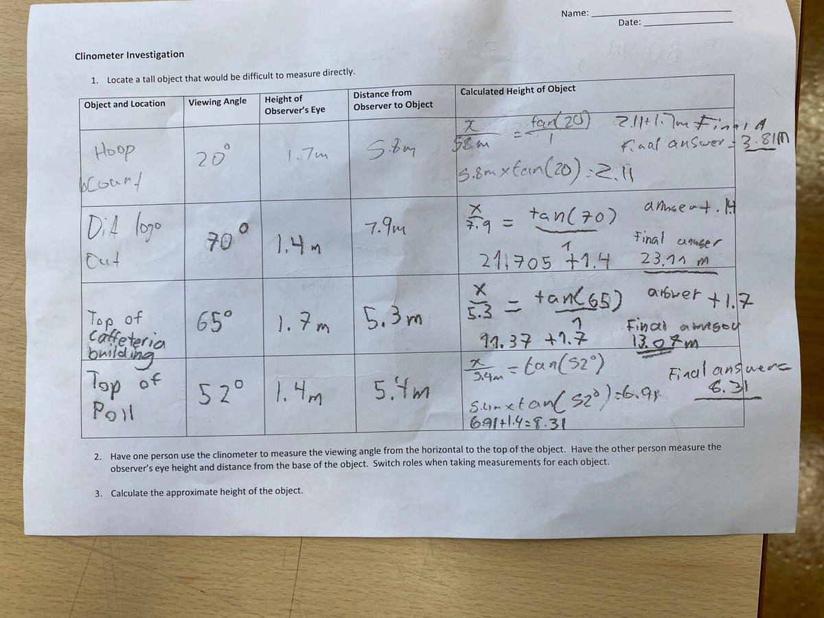 Year 9 students making #clinometers and using it in practice

#DreamInspireAchieve #Year9 #math #fun #Collaborative #handson #stem #learning #reallife #scenarios #RealLifeProblems #IB #DubaiSchools #InThisTogether #TeachUAE