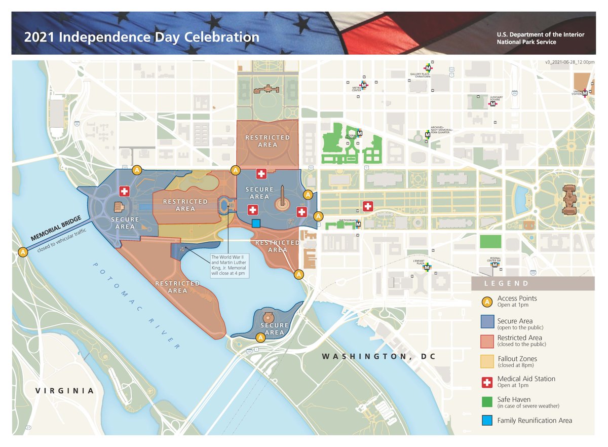 KristenWTAE's tweet photo. Here's a helpful map for the #FourthofJuly celebration on the mall. It shows secure and restricted areas --> https://t.co/nHEaAxvtZ6