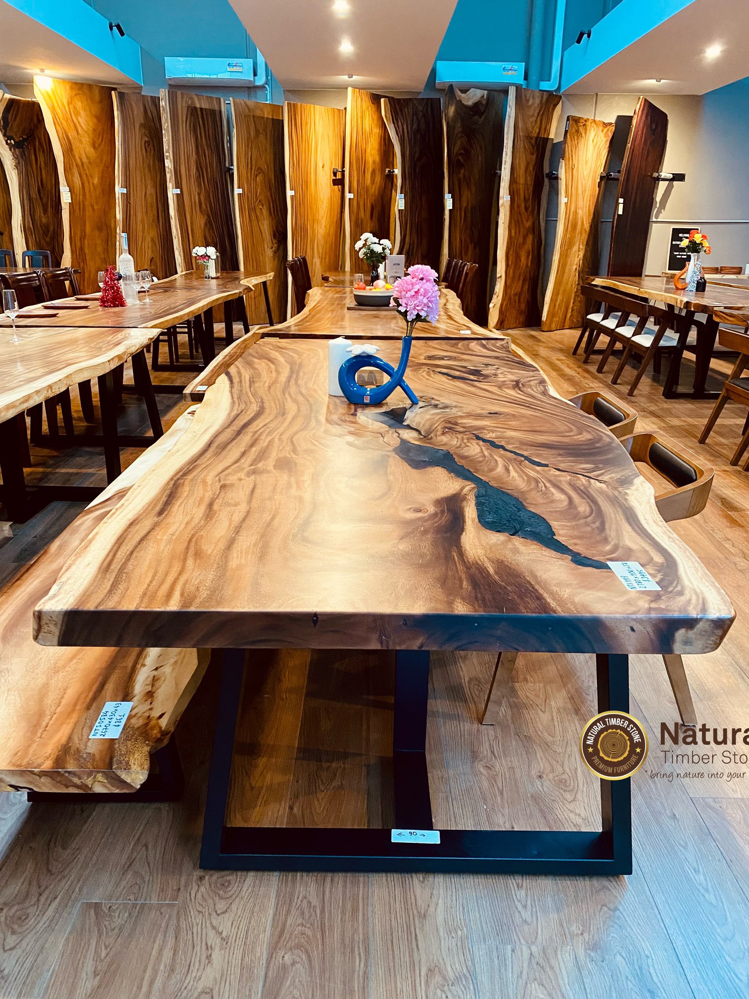 Natural timber dining table best sale