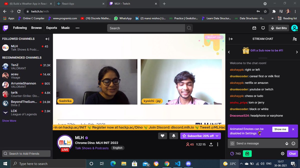 MansiMi22804871's tweet image. playing Chrome Dino: MLH INIT 2022🤩🤩
#mlhinit @MLHacks @DevStuCom