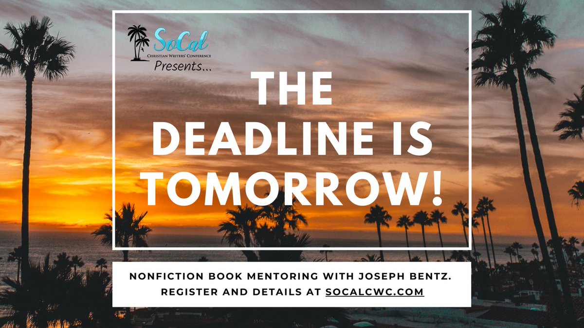 SoCalCWC's tweet photo. Nonfiction book idea? You need this one-on-one mentoring session! With Joseph Bentz and SoCal CWC Presents,  you will write an engaging first chapter, plan the remaining book structure, and be prepared to succeed! The deadline is tomorrow, July 1st! https://t.co/NB27Z6wD2V. https://t.co/84ewZJOQdz